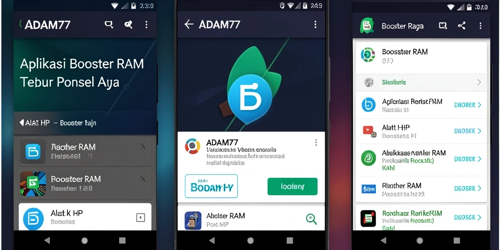 Antarmuka pengguna ADAM77 yang sederhana dan fungsional untuk Booster RAM.