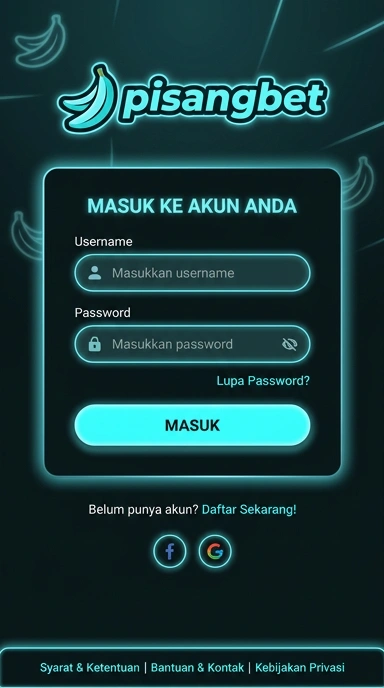 Tampilan halaman login pisangbet