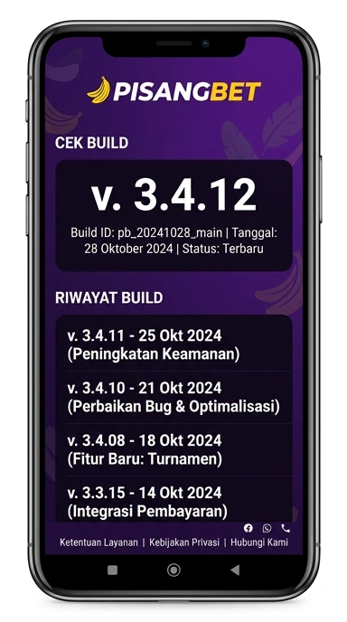 Tampilan riwayat versi pisangbet